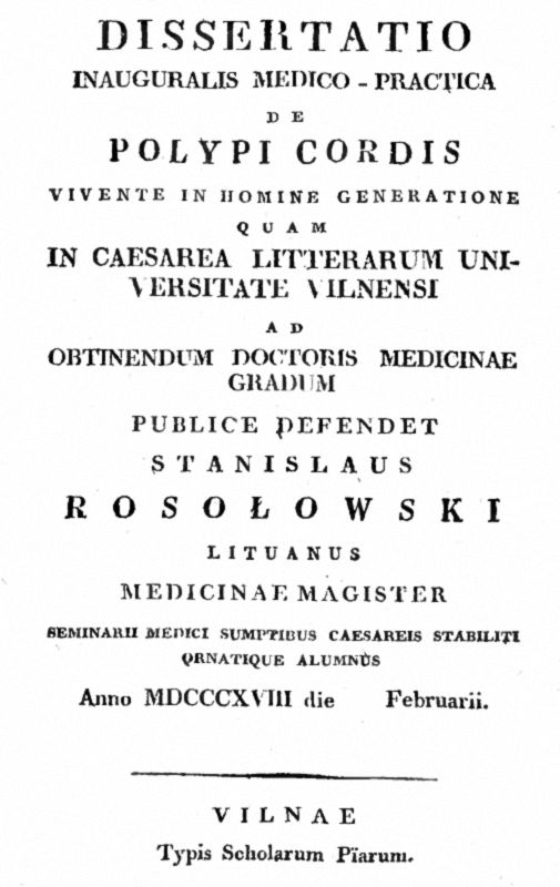 Титульный лист докторской диссертации Росоловского.