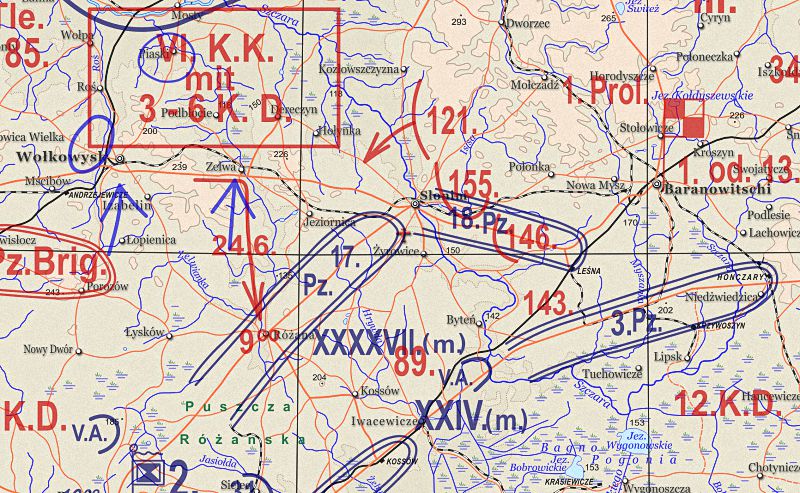 Ситуационная карта на 24 июня 1941 года